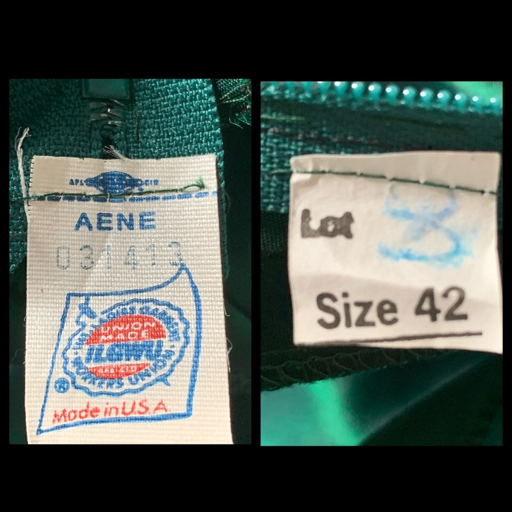 Vintage ILGWU 80/90s Strapless Green Dress 42 - Picture 4 of 4